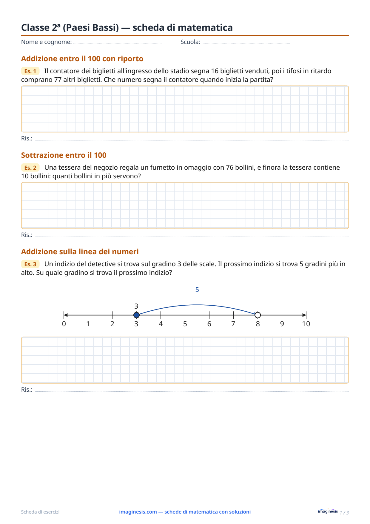 Classe 2ª (Paesi Bassi) — scheda di matematica — Scheda dello studente: scheda di matematica da stampare (Classe 2ª, Paesi Bassi)